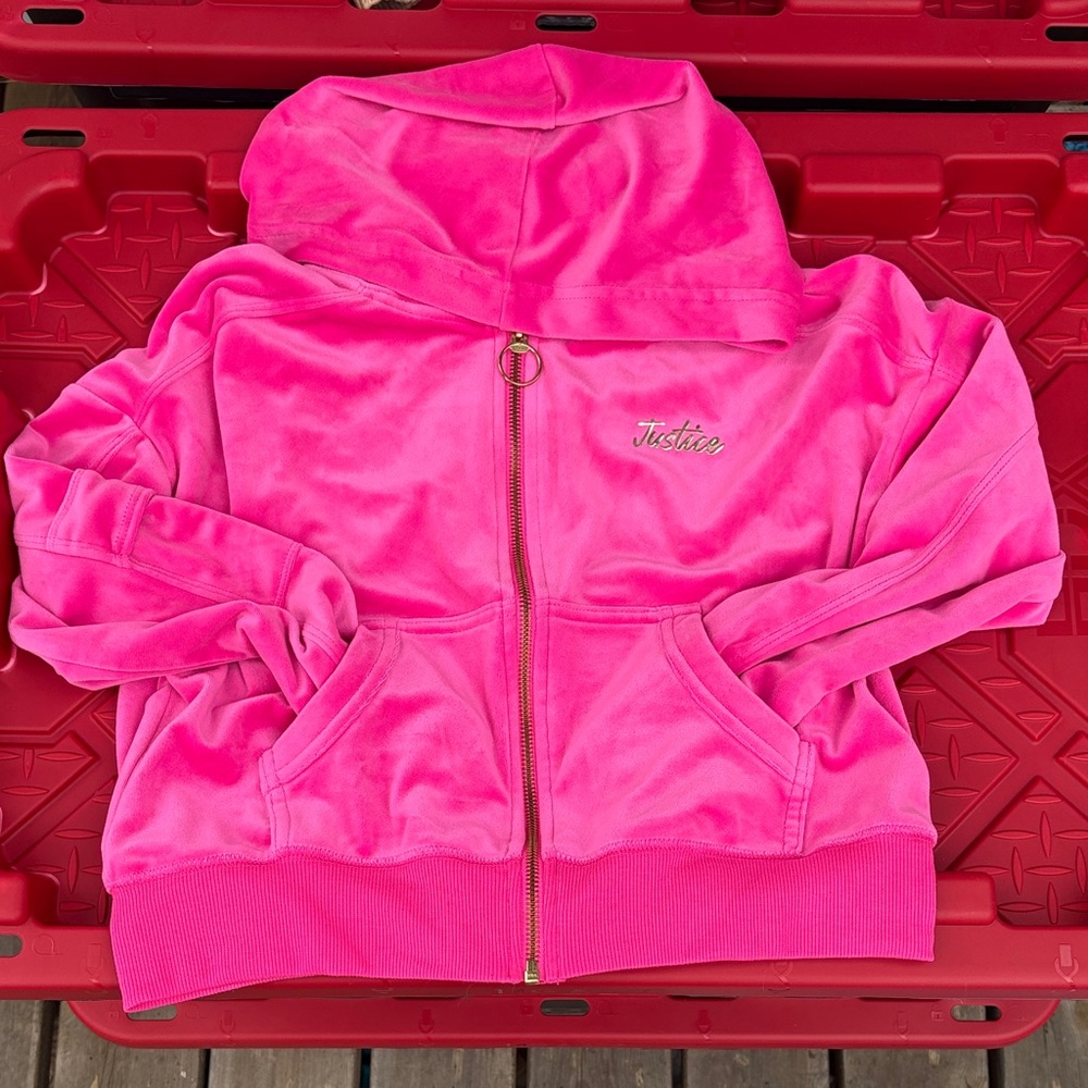 Justice Vibrant Pink Fleece Hoodie